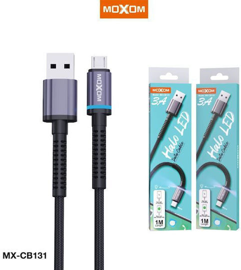 Moxom LED USB 2.0 до микро USB кабел Черен 1м 1бр