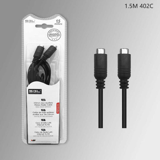 SGL Cablu Audio 3,5 mm Feminin - 3,5 mm Feminin Negru 1,5 m 097398