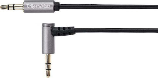 Kruger & Matz Καλώδιο Ήχου 3.5mm male - 3.5mm male Ασημί 1m KM0312