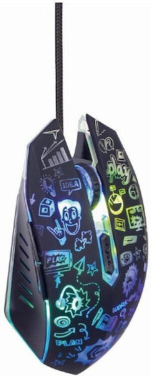 Gembird MUS-6B-GRAFIX-01 RGB Gaming Ποντίκι 3600 DPI Μαύρο