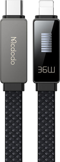 Mcdodo LED USB-C към Lightning кабел 36W Черен 1.2м (CA-4960)