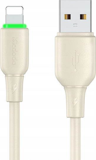 Mcdodo LED USB-A към Lightning кабел 12W Бежов 1.2м (CA-4740)