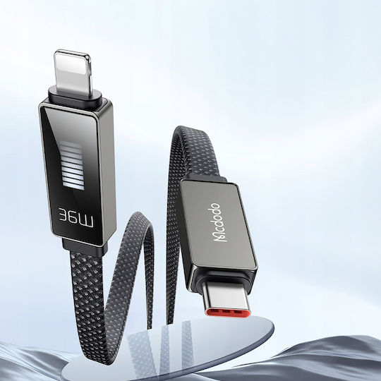 Mcdodo LED USB-C към Lightning кабел 36W Черен 1.2м (CA-4960)