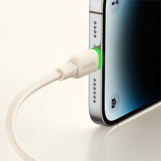 Mcdodo LED USB-A към Lightning кабел 12W Бежов 1.2м (CA-4740)