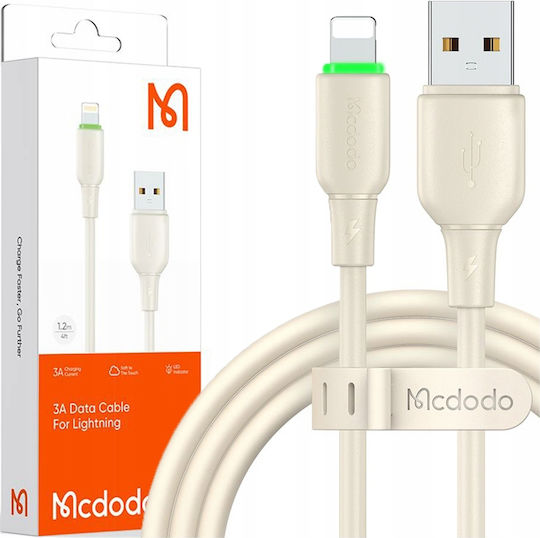 Mcdodo LED USB-A към Lightning кабел 12W Бежов 1.2м (CA-4740)