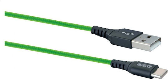 Schwaiger Geflochten USB-A zu Lightning Kabel Grün 1.2m (LPRO420501)