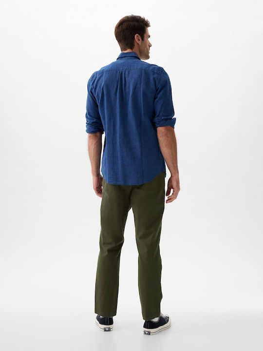 GAP Men's Trousers in Straight Line Black Moss