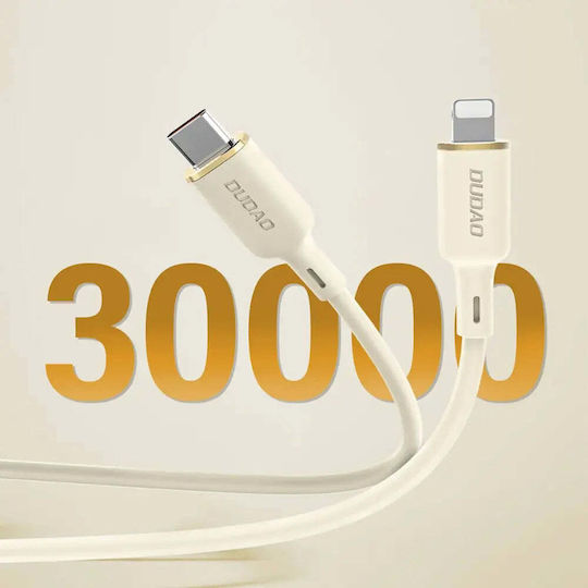 Dudao L7SCL Редовна USB-C към Lightning кабел 30W Бежов 2м
