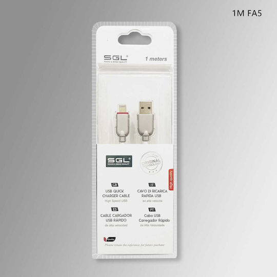 SGL FA5 USB-A to Lightning Cable White 1m (099132)