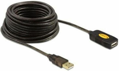 DeLock USB 2.0 Cable USB-A male - USB-A female Μαύρο 10m 82446