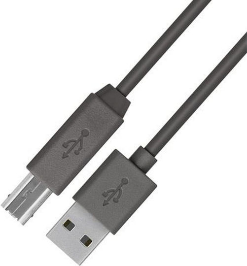 Belkin USB 2.0 Кабел USB-A мъжки - USB-B мъжки Сив 1.8м F3U154BT1.8M