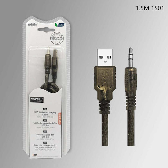 SGL USB 2.0 Cable USB-A male - 3.5mm male Μαύρο 1.5m (097541)