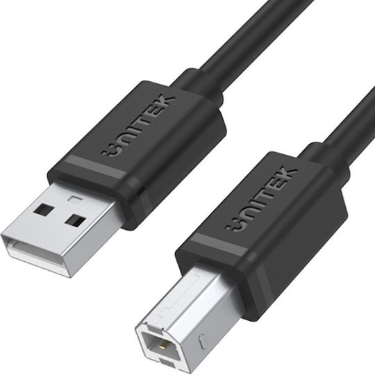 Unitek USB 2.0 Cable USB-A male - USB-B male Μαύρο 1m Y-C430GBK