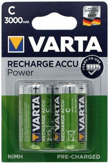 Varta Rechargeable Accu Επαναφορτιζόμενες Μπαταρίες C Ni-MH 3000mAh 1.2V 2τμχ