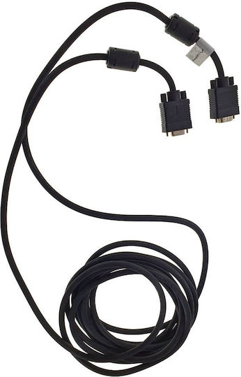 Lanberg VGA male to VGA female Black 5m Cable (CA-VGAC-10CC-0050-B+)