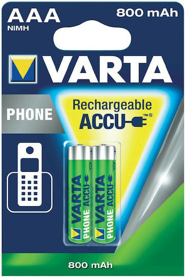 Varta Accu Phone Power Επαναφορτιζόμενες Μπαταρίες AAA Ni-MH 800mAh 2τμχ