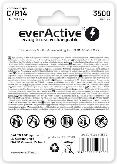 everActive Silver Line Rechargeable Battery C Ni-MH 3500mAh 1.2V 2pcs