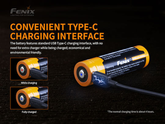 Fenix FE21700USB Επαναφορτιζόμενη Μπαταρία 21700 Li-ion 5000mAh 3.6V 1τμχ