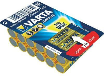 Varta 12 Pack Alkaline Batteries AAA LongLife 1.5V