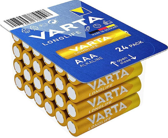 Varta 24 Pack Alkaline Batteries AAA Longlife 1.5V 120317