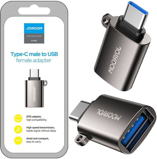 Joyroom S-H151 Converter USB-C / USB-A male to USB-C / USB-A male Gray 1pcs