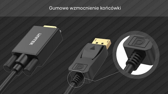 Unitek Μετατροπέας DisplayPort / VGA male σε DisplayPort / VGA female 1τμχ Y-5118F