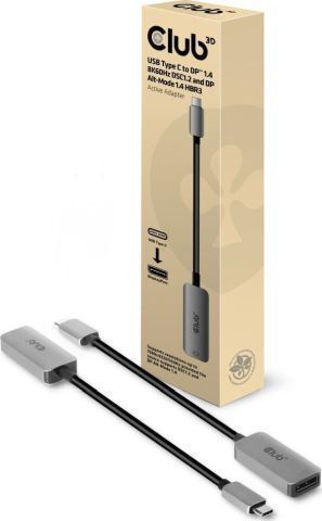 Club3D Konverter USB-C / DisplayPort männlich zu USB-C / DisplayPort weiblich Silber 1Stück CAC-1567