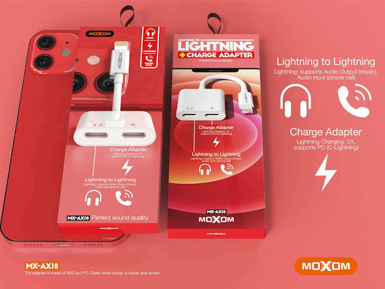 Moxom Конвертор Lightning Мъжки в Lightning 2x Женски Бял 1 Брой MX-AX18