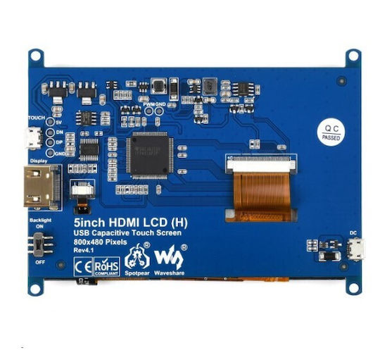 Waveshare Pi Display 5" HDMI 800x480 Capacitive Touchscreen USB V4