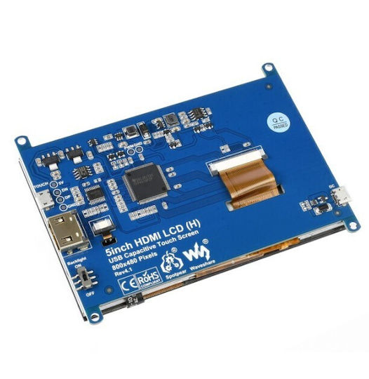 Waveshare Pi Display 5" HDMI 800x480 Capacitive Touchscreen USB V4