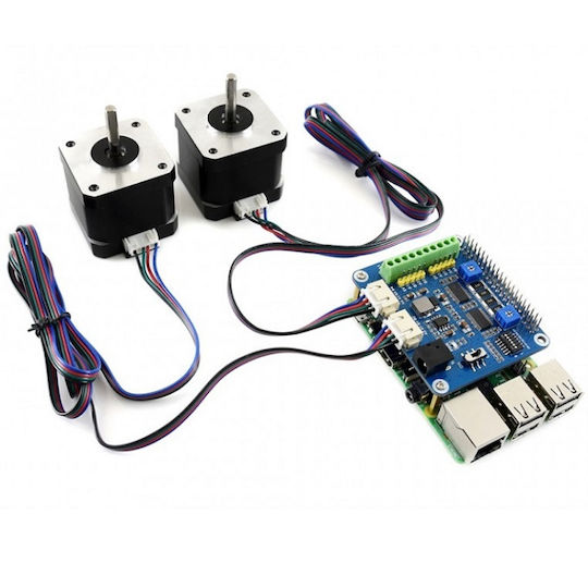 Waveshare Stepper Motor HAT for Raspberry Pi, Drives Two Stepper Motors (15669)