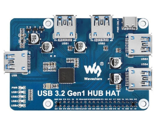 Waveshare USB 3.2 Gen1 HUB HAT 4xUSB 3.2
