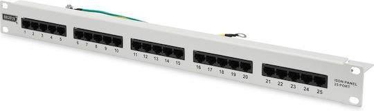 Digitus Τηλεφωνικό Patch Panel για Rack 1U 19" 24 Θυρών Λευκό
