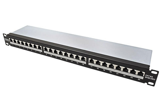 Trendnet Patch Panel Shielded για Rack 1U 19" 24 Θυρών cat6a Μαύρο