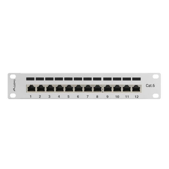 Lanberg Shielded Patch Panel for Rack 1U 10" with 12 cat6 Ports Gray