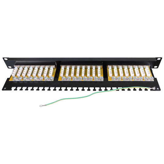 Goobay Shielded Patch Panel for Rack 19" with 24 Ports Black