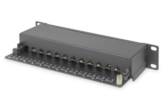 Digitus Patch Panel Shielded για Rack 1U 10" 12 Θυρών cat6 Μαύρο