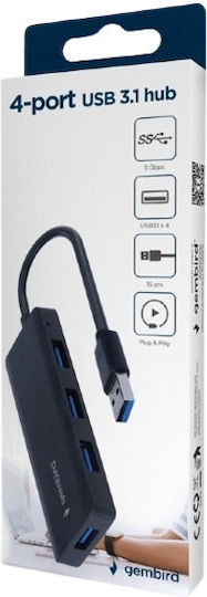 Gembird USB-Hub 4 Anschlüsse USB 3.0 mit USB-A Anschluss