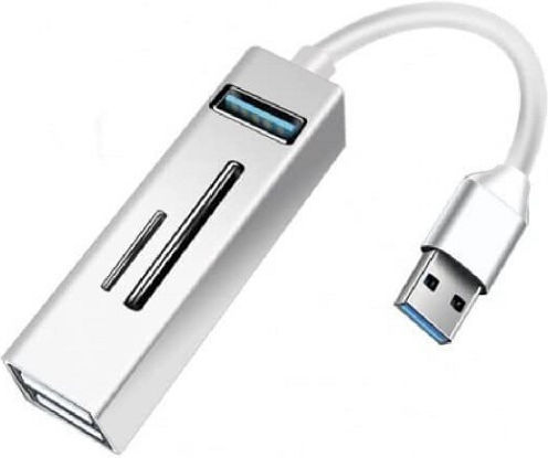 Andowl USB Hub 3 Ports USB 3.0 with USB-A Connection Ethernet Silver