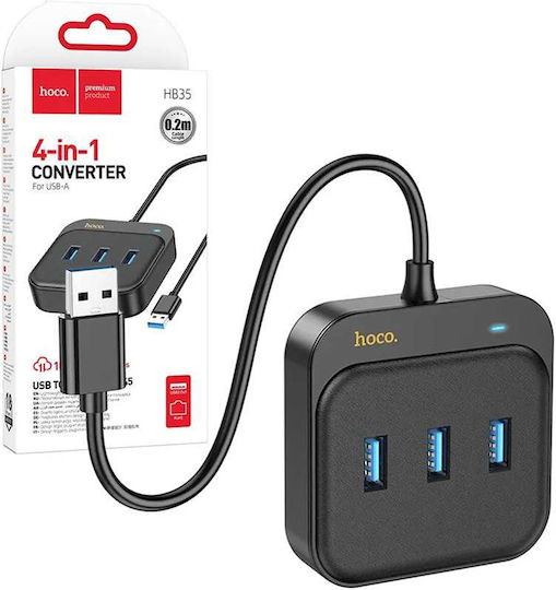 Hoco Hub 3 Θυρών USB 3.0 με σύνδεση USB-A / Ethernet