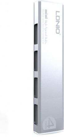 Ldnio Dl-H1 Hub 4 Θυρών USB 2.0 με σύνδεση USB-A Ασημί