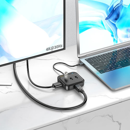 Hoco Hub 3 Θυρών USB 3.0 με σύνδεση USB-A / Ethernet