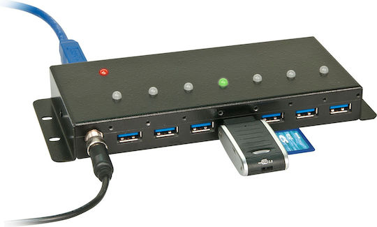 Lindy Hub USB Industrial 7 Porturi USB 2.0 Cu Conectare USB-A