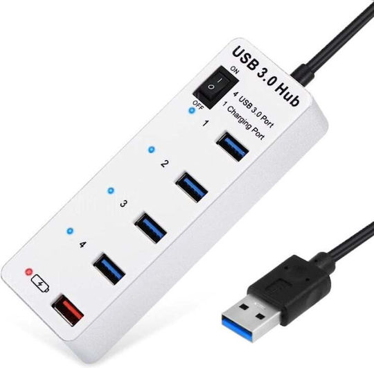 Minwa BYL-3011 Hub 4 Θυρών USB 3.0 με σύνδεση USB-A Γκρι