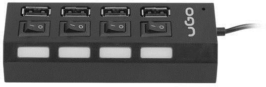 uGo UHU-1482 Hub 4 Θυρών USB 2.0 με σύνδεση USB-A