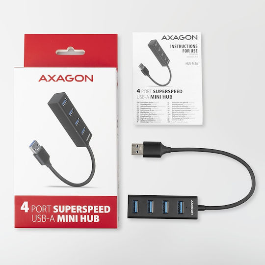 Axagon USB Хъб 4 Порта USB 3.2 с Връзка USB-A