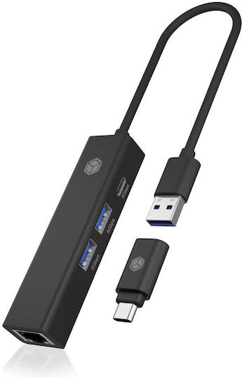 Icy Box Hub 3 Θυρών USB 3.2 με σύνδεση USB-A / USB-C