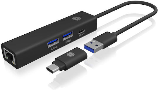 Icy Box Hub 3 Θυρών USB 3.2 με σύνδεση USB-A / USB-C