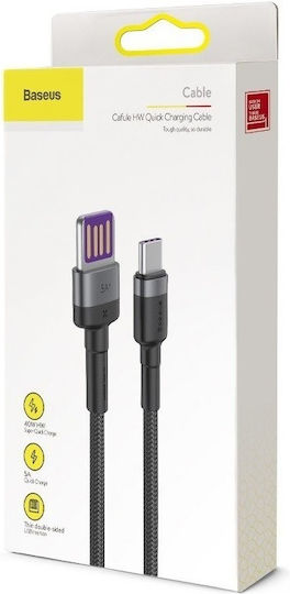Baseus Cafule USB 2.0 Cable USB-C male - USB-A 40W Μαύρο 1m CATKLF-PG1