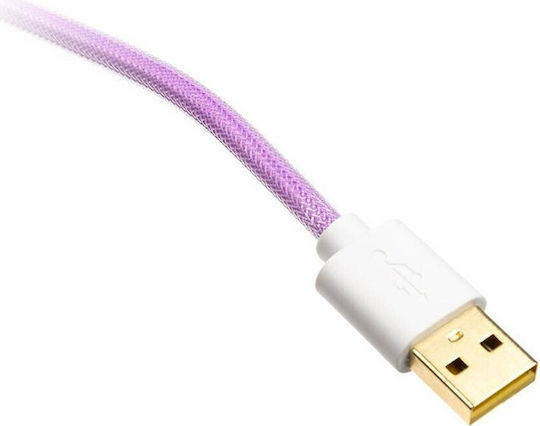 Ducky Premicord Spiral USB 2.0 Cable USB-C male - USB-A Μωβ 1.75m DACOC2-AZU1
